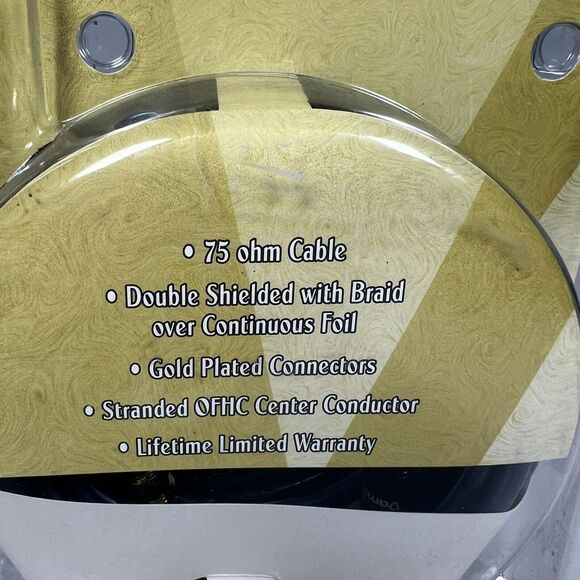 Vampire Wire RCA Component - BNC 75 Ohm Gold Plated Connectors 3 Meter- Open Box - Picture 2 of 6